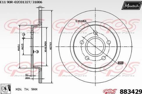 Maxtech 883429.0080 - Bremžu diski ps1.lv