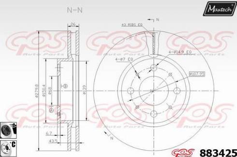 Maxtech 883425.6060 - Bremžu diski ps1.lv