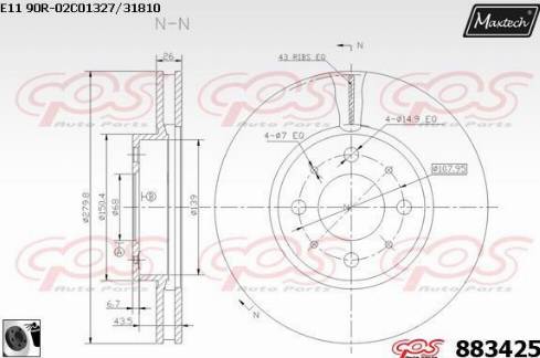 Maxtech 883425.0060 - Bremžu diski ps1.lv