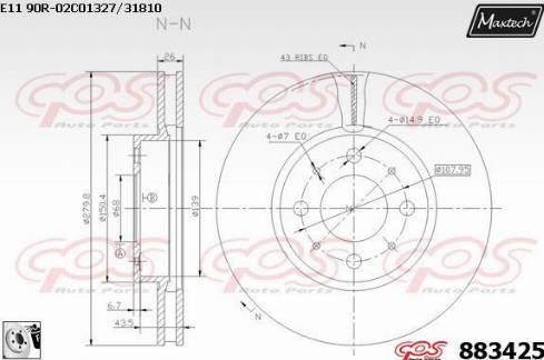 Maxtech 883425.0080 - Bremžu diski ps1.lv