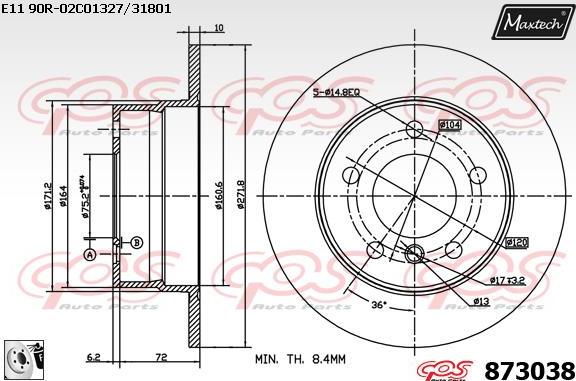 Maxtech 883426 - Bremžu diski ps1.lv