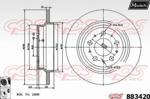 Maxtech 883420.6060 - Bremžu diski ps1.lv