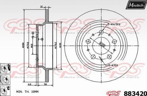 Maxtech 883420.6980 - Bremžu diski ps1.lv