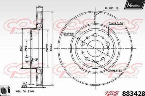 Maxtech 883428.0060 - Bremžu diski ps1.lv