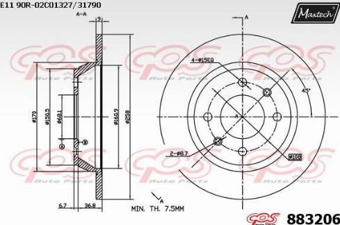 Maxtech 883206.0000 - Bremžu diski ps1.lv