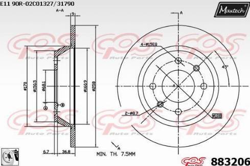 Maxtech 883206.0080 - Bremžu diski ps1.lv