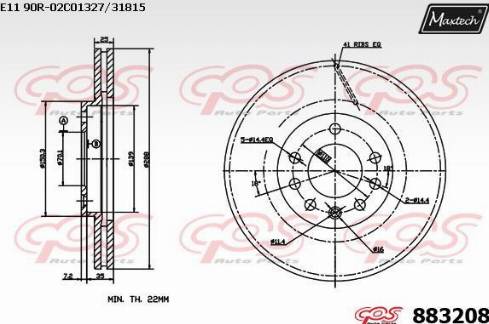 Maxtech 883208.0000 - Bremžu diski ps1.lv