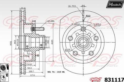 Maxtech 831117.6060 - Bremžu diski ps1.lv