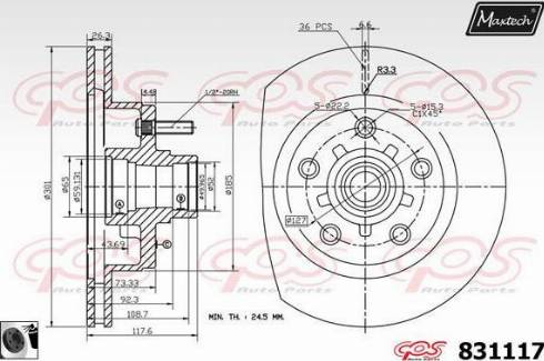 Maxtech 831117.0060 - Bremžu diski ps1.lv