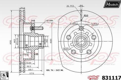 Maxtech 831117.0080 - Bremžu diski ps1.lv