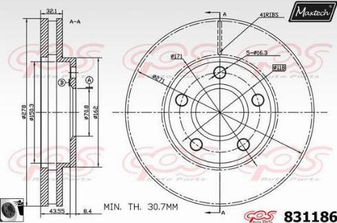 Maxtech 831186.0060 - Bremžu diski ps1.lv