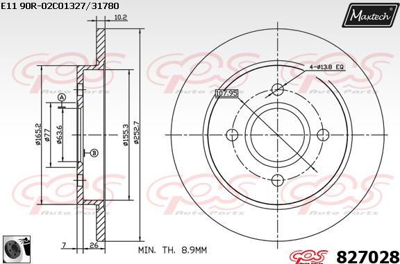 Maxtech 831186 - Bremžu diski ps1.lv