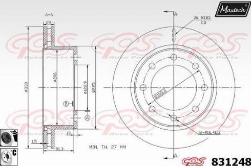 Maxtech 831248.6060 - Bremžu diski ps1.lv