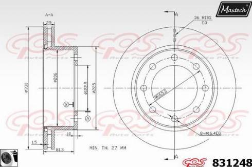 Maxtech 831248.0060 - Bremžu diski ps1.lv