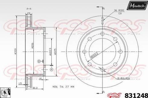 Maxtech 831248.0080 - Bremžu diski ps1.lv