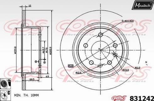 Maxtech 831242.6060 - Bremžu diski ps1.lv