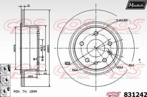 Maxtech 831242.6880 - Bremžu diski ps1.lv