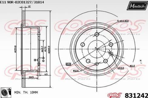 Maxtech 831242.0060 - Bremžu diski ps1.lv