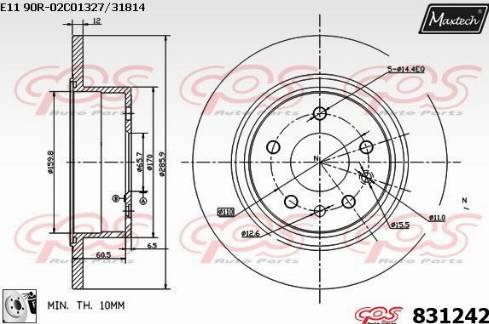 Maxtech 831242.0080 - Bremžu diski ps1.lv