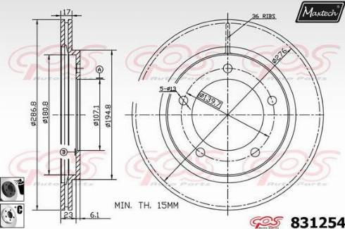 Maxtech 831254.6060 - Bremžu diski ps1.lv