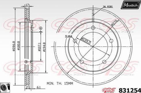 Maxtech 831254.0060 - Bremžu diski ps1.lv