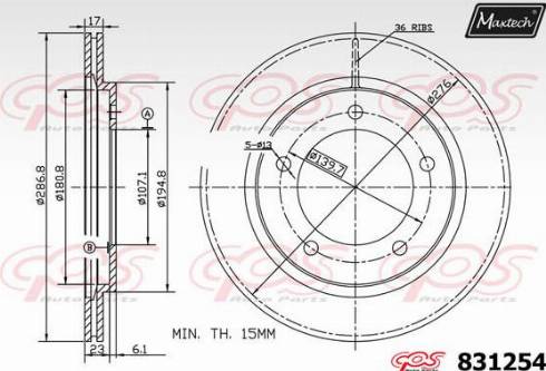 Maxtech 831254.0000 - Bremžu diski ps1.lv