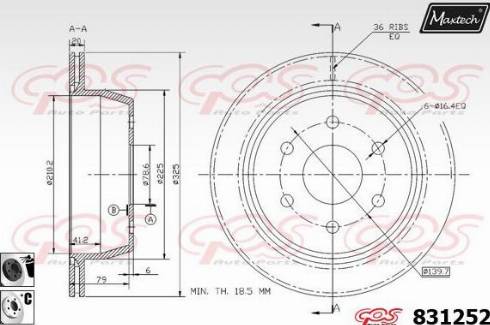 Maxtech 831252.6060 - Bremžu diski ps1.lv