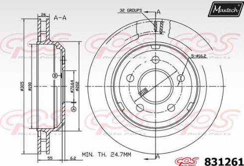 Maxtech 831261.0000 - Bremžu diski ps1.lv