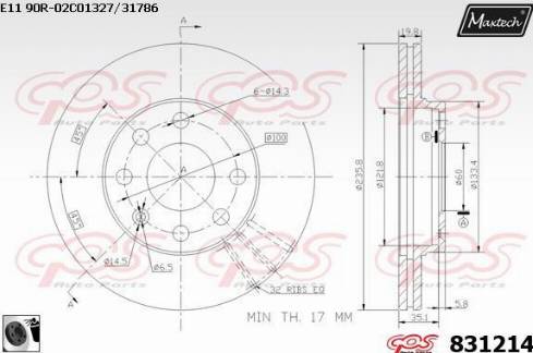 Maxtech 831214.0060 - Bremžu diski ps1.lv