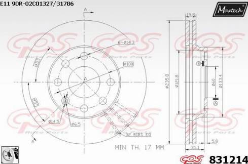 Maxtech 831214.0080 - Bremžu diski ps1.lv