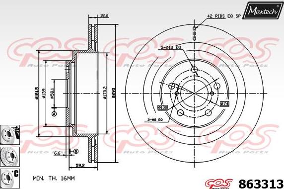 Maxtech 831214 - Bremžu diski ps1.lv