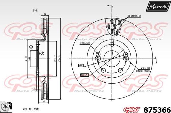 Maxtech 831215 - Bremžu diski ps1.lv