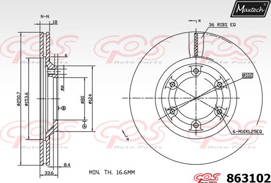 Maxtech 831239 - Bremžu diski ps1.lv