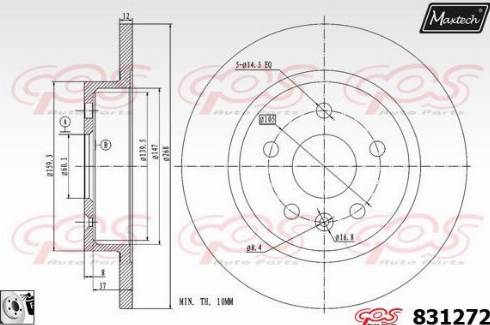 Maxtech 831272.0080 - Bremžu diski ps1.lv