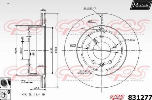 Maxtech 831277.6060 - Bremžu diski ps1.lv