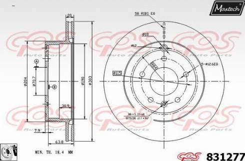 Maxtech 831277.0080 - Bremžu diski ps1.lv