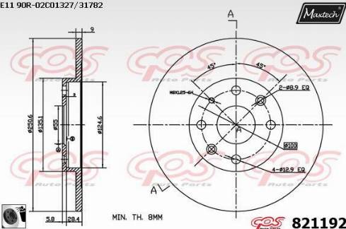 Maxtech 821192.0060 - Bremžu diski ps1.lv