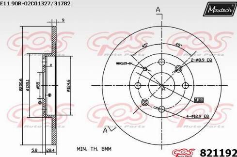 Maxtech 821192.0000 - Bremžu diski ps1.lv