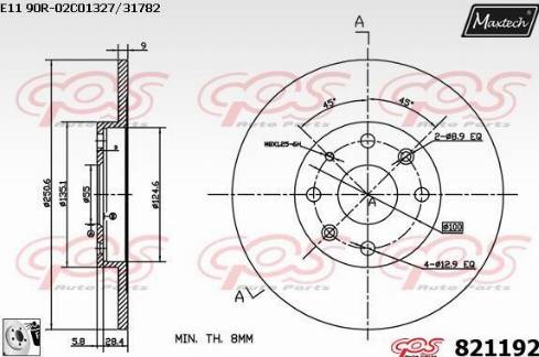 Maxtech 821192.0080 - Bremžu diski ps1.lv