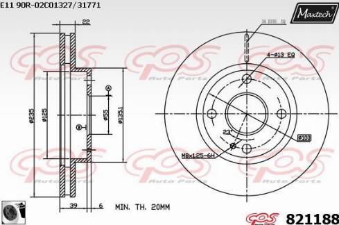 Maxtech 821188.0060 - Bremžu diski ps1.lv