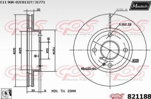 Maxtech 821188.0080 - Bremžu diski ps1.lv