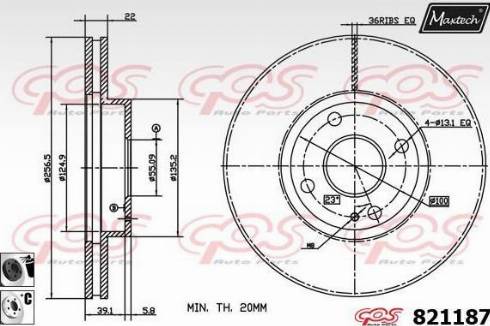 Maxtech 821187.6060 - Bremžu diski ps1.lv