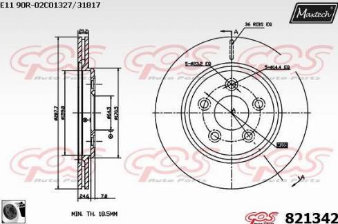 Maxtech 821342.0060 - Bremžu diski ps1.lv