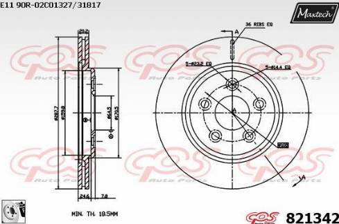 Maxtech 821342.0080 - Bremžu diski ps1.lv