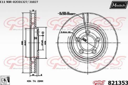 Maxtech 821353.0080 - Bremžu diski ps1.lv