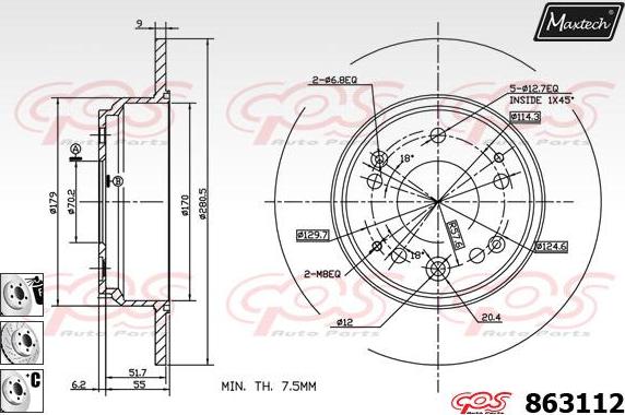 Maxtech 865506 - Bremžu diski ps1.lv