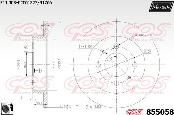 Maxtech 821255 - Bremžu diski ps1.lv