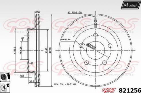 Maxtech 821256.6060 - Bremžu diski ps1.lv