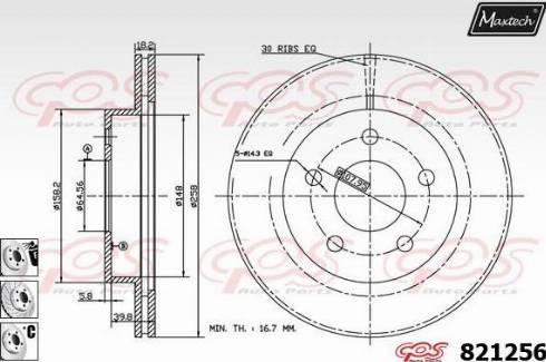 Maxtech 821256.6880 - Bremžu diski ps1.lv