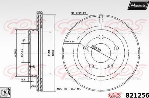 Maxtech 821256.0080 - Bremžu diski ps1.lv